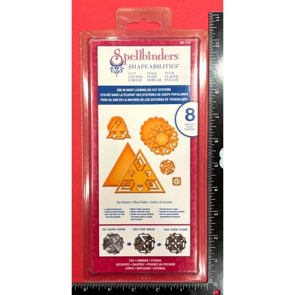 Spellbinders Shapeabilities Cut Fold Tuck Star Dreams Emboss Stencil S5-170 - Picture 1 of 2